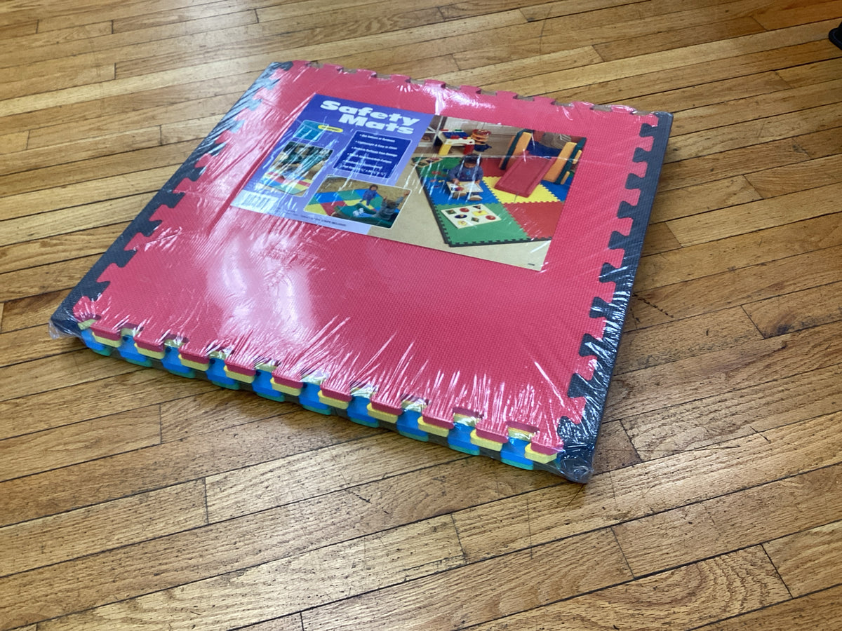 Multi-Color Interlocking Foam Floor Mats - 24 in x 24 in