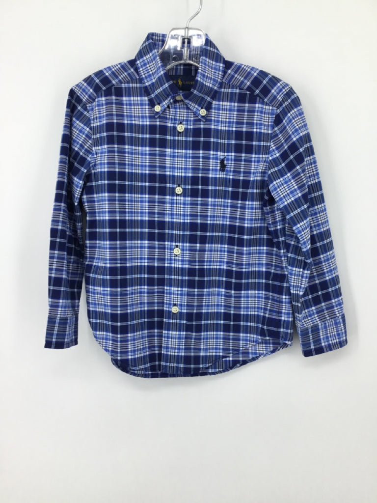 Ralph Lauren Child Size 3 Blue Plaid Shirt - boys