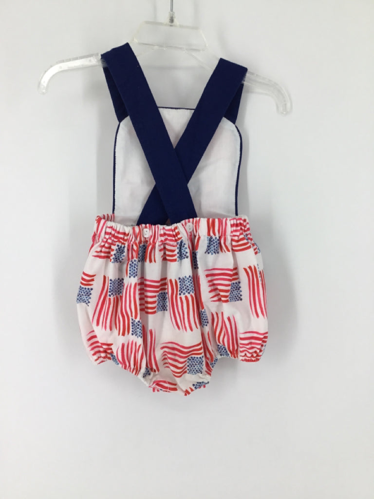 Southern Sass Smocks Child Size 12 Months Red Stars & Stripes Outfit
