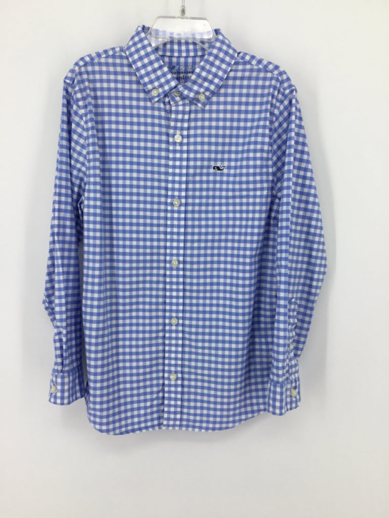 vineyard vines Child Size 7 Blue Gingham Shirt - boys