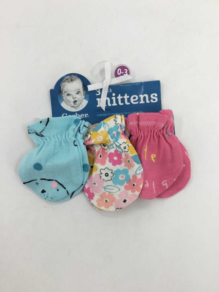 Gerber Child Size 0-3 Months Multi-Color Infant Mittens
