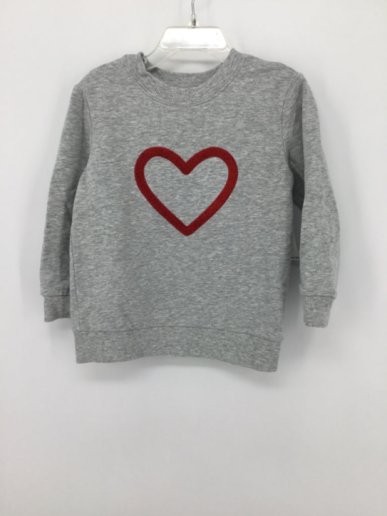 petit lem Child Size 3 Gray Valentine's Day Sweatshirt
