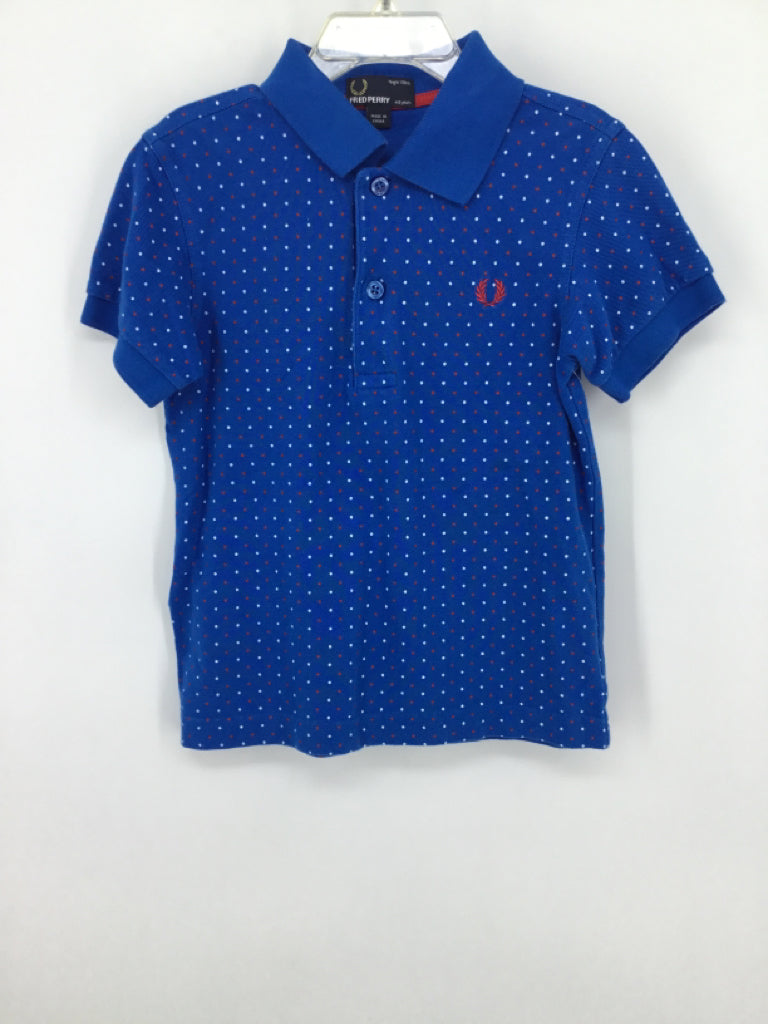 Fred Perry Child Size 4 Blue Polka Dot Shirt - boys