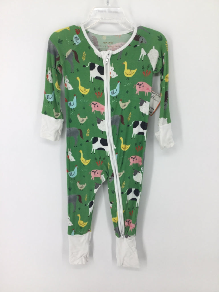 Little Sleepies Child Size 6-12 Months Green Print Pajamas - boys