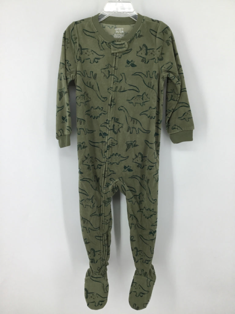 Carter's Child Size 3 Toddler Green Sleepers