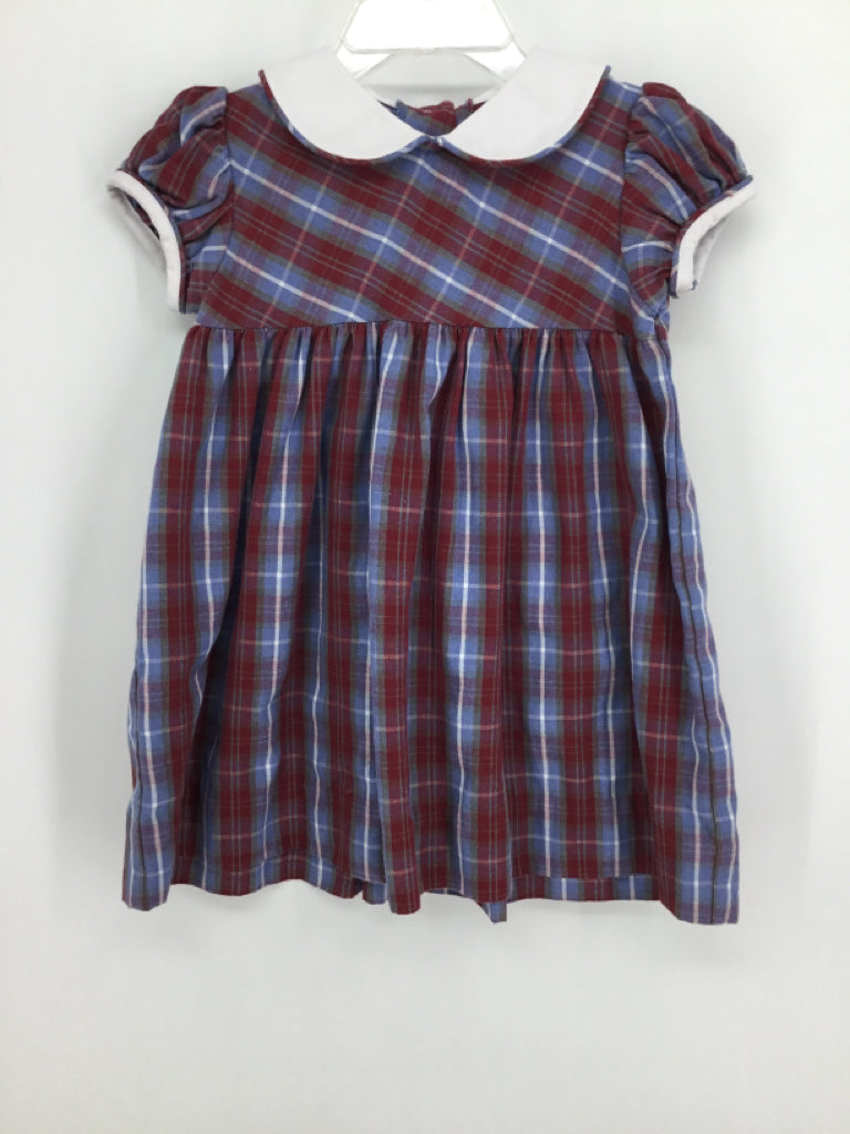 Little English Child Size 24 Months Burgundy Dress - girls