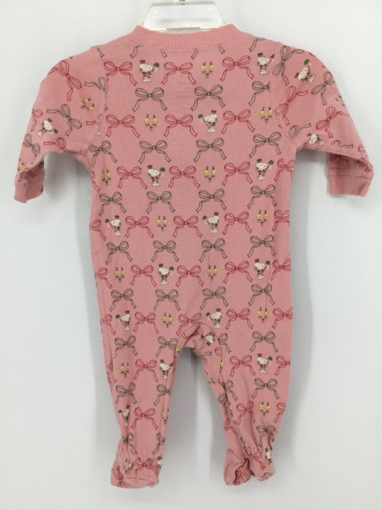 Little Snoopy Child Size 0-3 Months Pink Christmas Sleeper