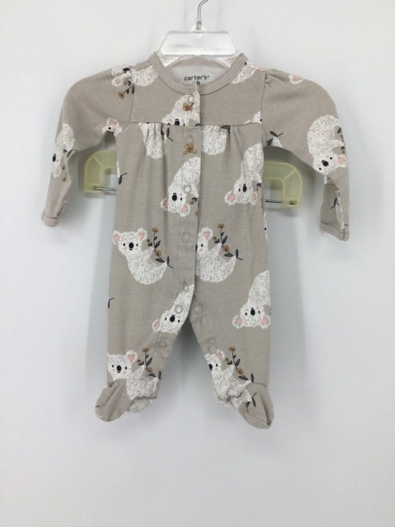 Carter's Child Size Newborn Gray Sleepers