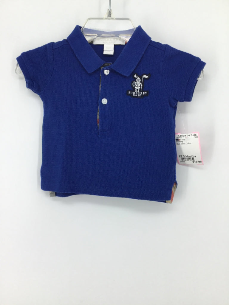 Burberry Child Size 3 Months Blue Solid Shirt - boys