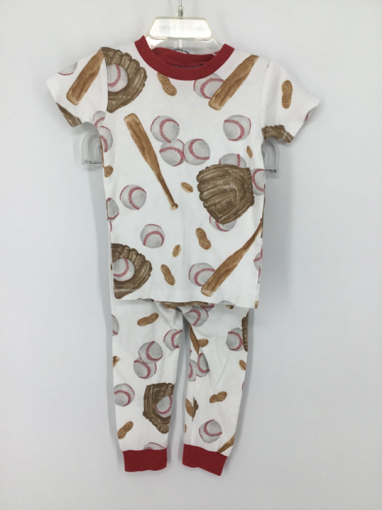 Burt's Bees Baby Child Size 2 Red Sports Pajamas - boys