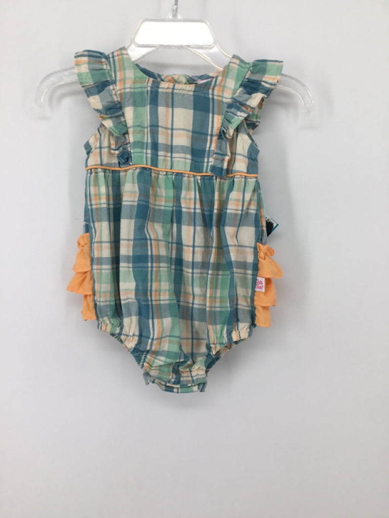 Ruffle Butts Child Size 0-3 Months Blue Outfit - girls