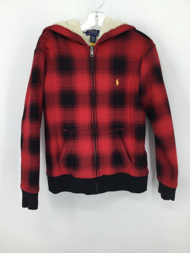 Ralph Lauren Child Size 10 Red Denim Hoodie - boys
