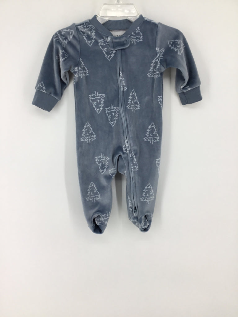 Child of Mine Child Size 0-3 Months Blue Sleepers