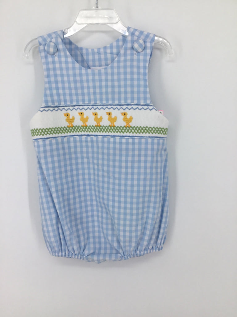 Stitchy Fish Child Size 2 Blue smocked Outfit - boys