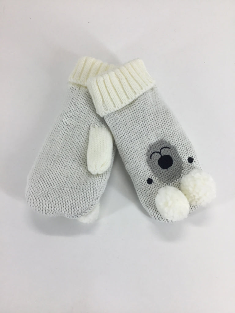 White Knit Child Size Llama Mittens