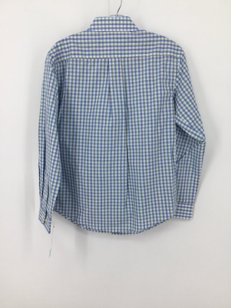 Cat & Jack Child Size 8 Blue Plaid Shirt - boys
