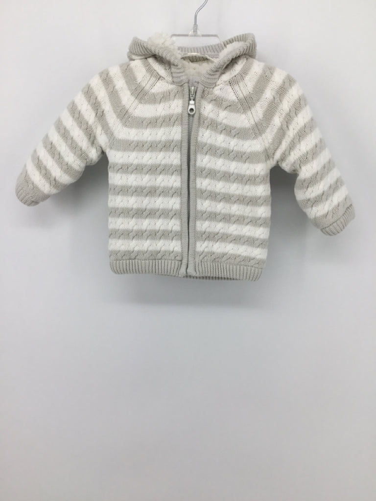 Angel Dear Child Size 6-12 Months Gray Stripe Sweater - boys