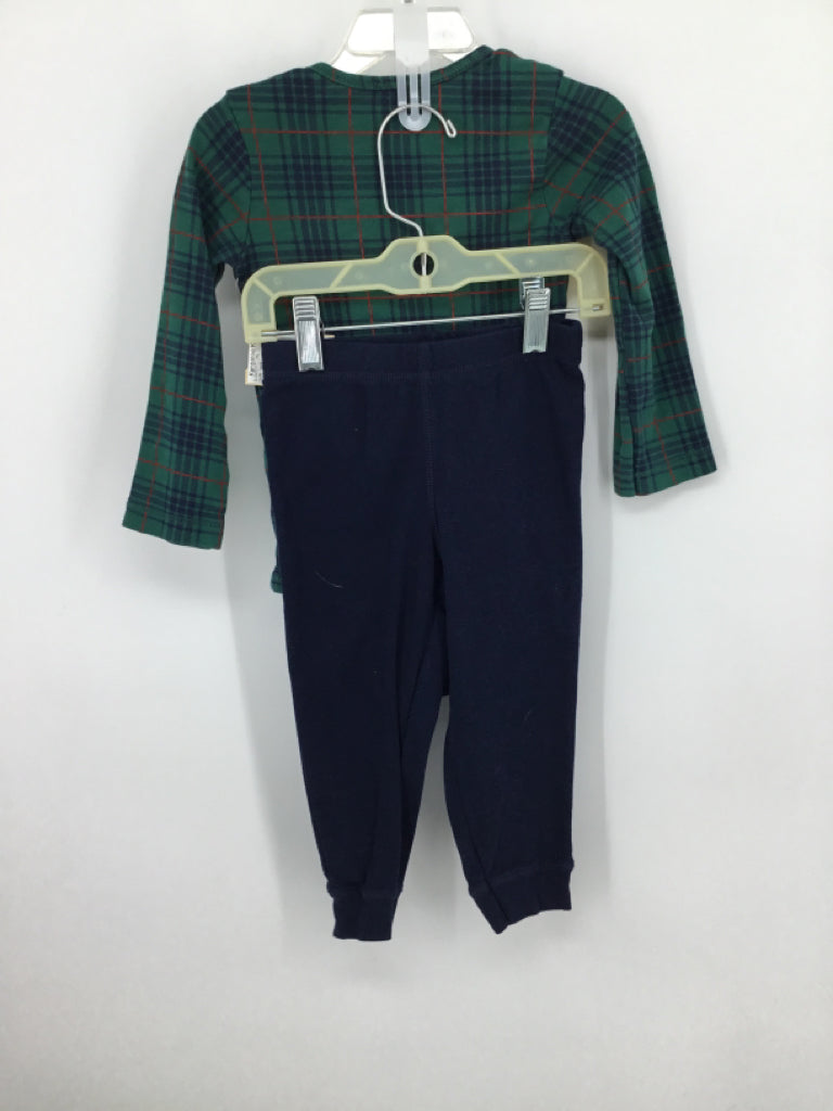 Carter's Child Size 24 Months Green Plaid Outfit - boys