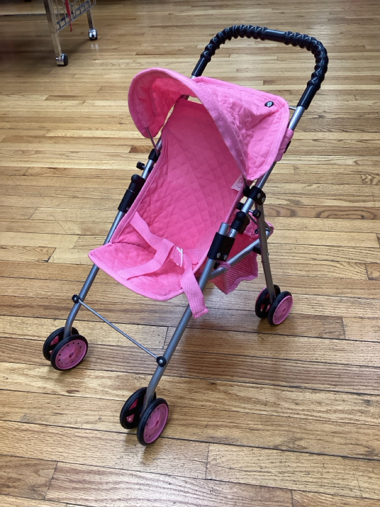 New York Doll Collection Pink Doll Stroller