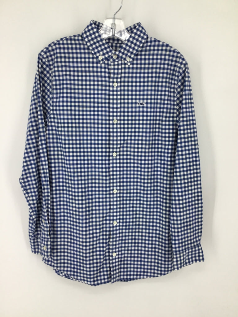 vineyard vines Child Size 12 Blue Gingham Shirt - boys