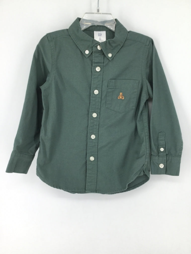 Baby Gap Child Size 4 Green Solid Shirt - boys