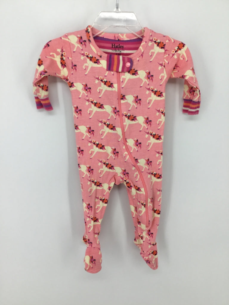 Hatley Child Size 0-3 Months Pink Sleepers