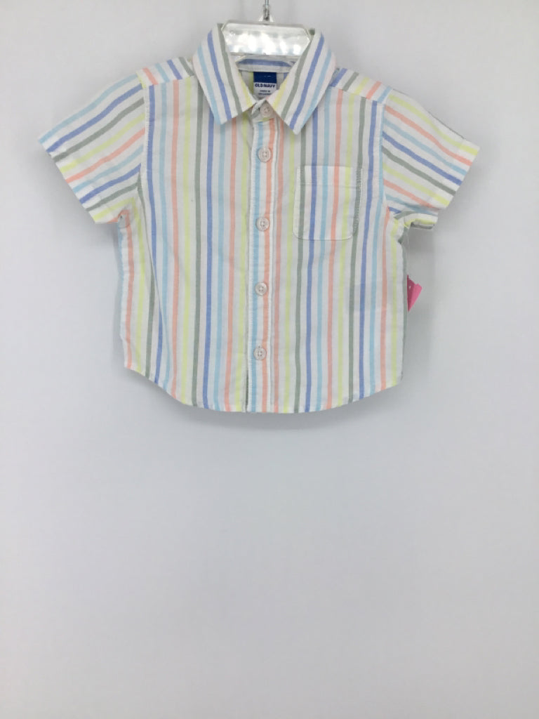 Old Navy Child Size 3-6 Months Multi-Color Stripe Shirt - boys