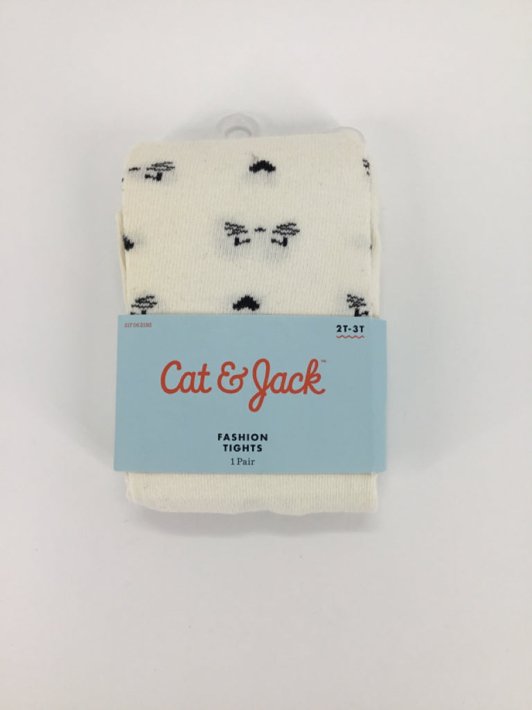 Cat & Jack Child Size 2 White Tights - girls