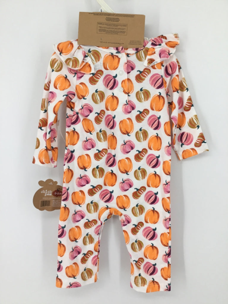 Chickpea Child Size 0-3 Months Orange Halloween Sleeper & Headband