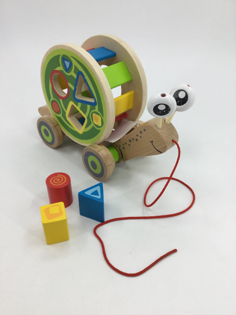 Hape Walk-A-Long Snail Toddler Wooden Pull Toy