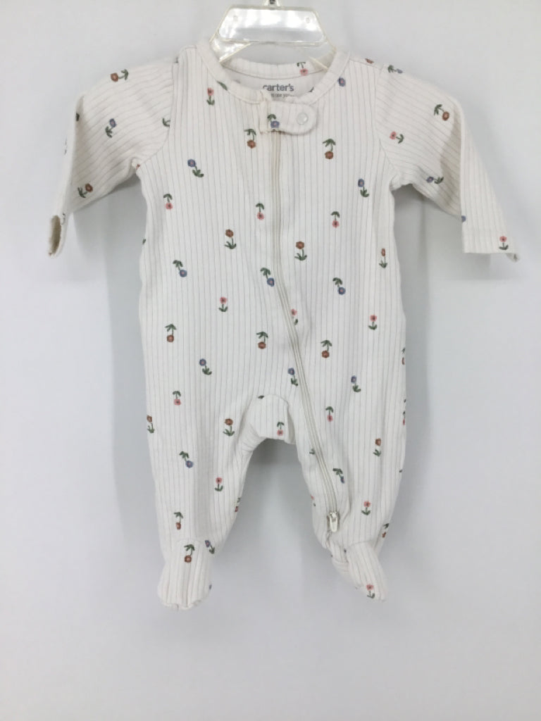 Just One You Made by Carters Child Size 3 Months White Sleepers