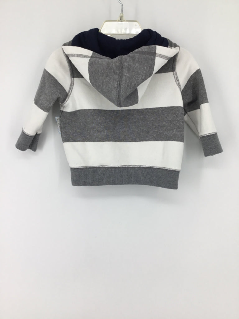 OshKosh B'gosh Child Size 6 Months Gray Stripe Hoodie - boys