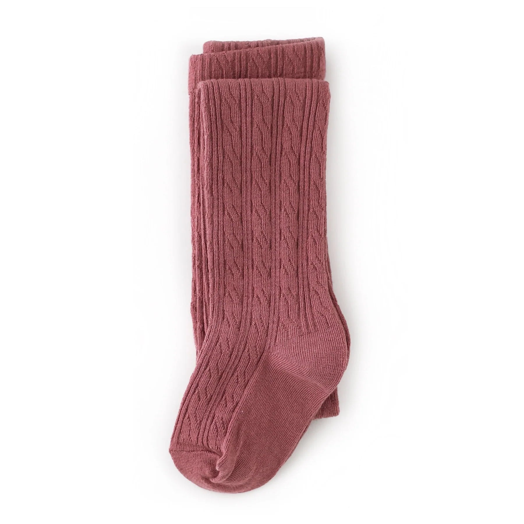 The Little Stocking Co - Cable Knit Tights - Mauve Rose