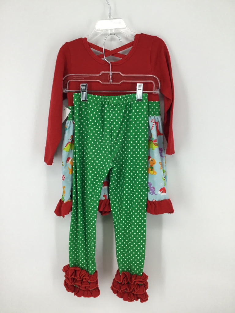 Little Bear Bean Boutique Child Size 5 Red Christmas Outfit