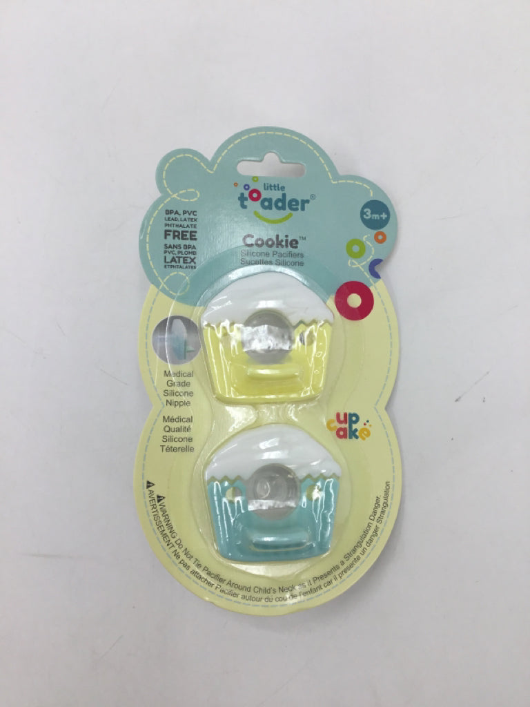 Little Toader Child Size 3 Months Cupcake Pacifiers, 2 pcs