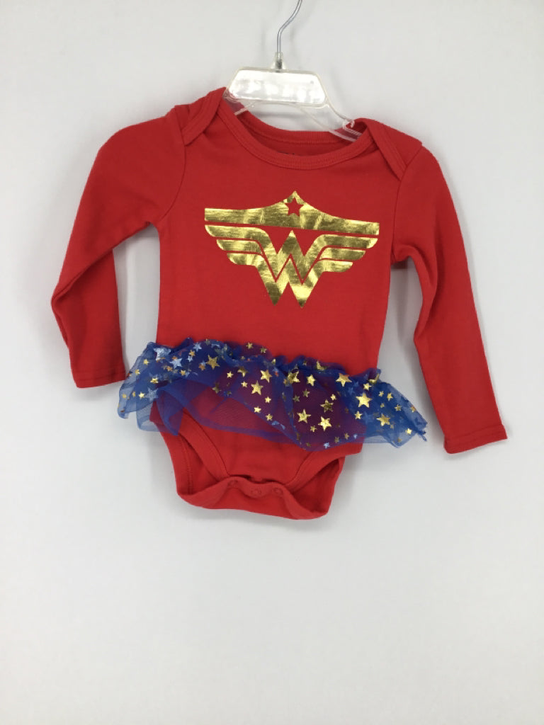 Wonder Woman Child Size 18 Months Red Onesie