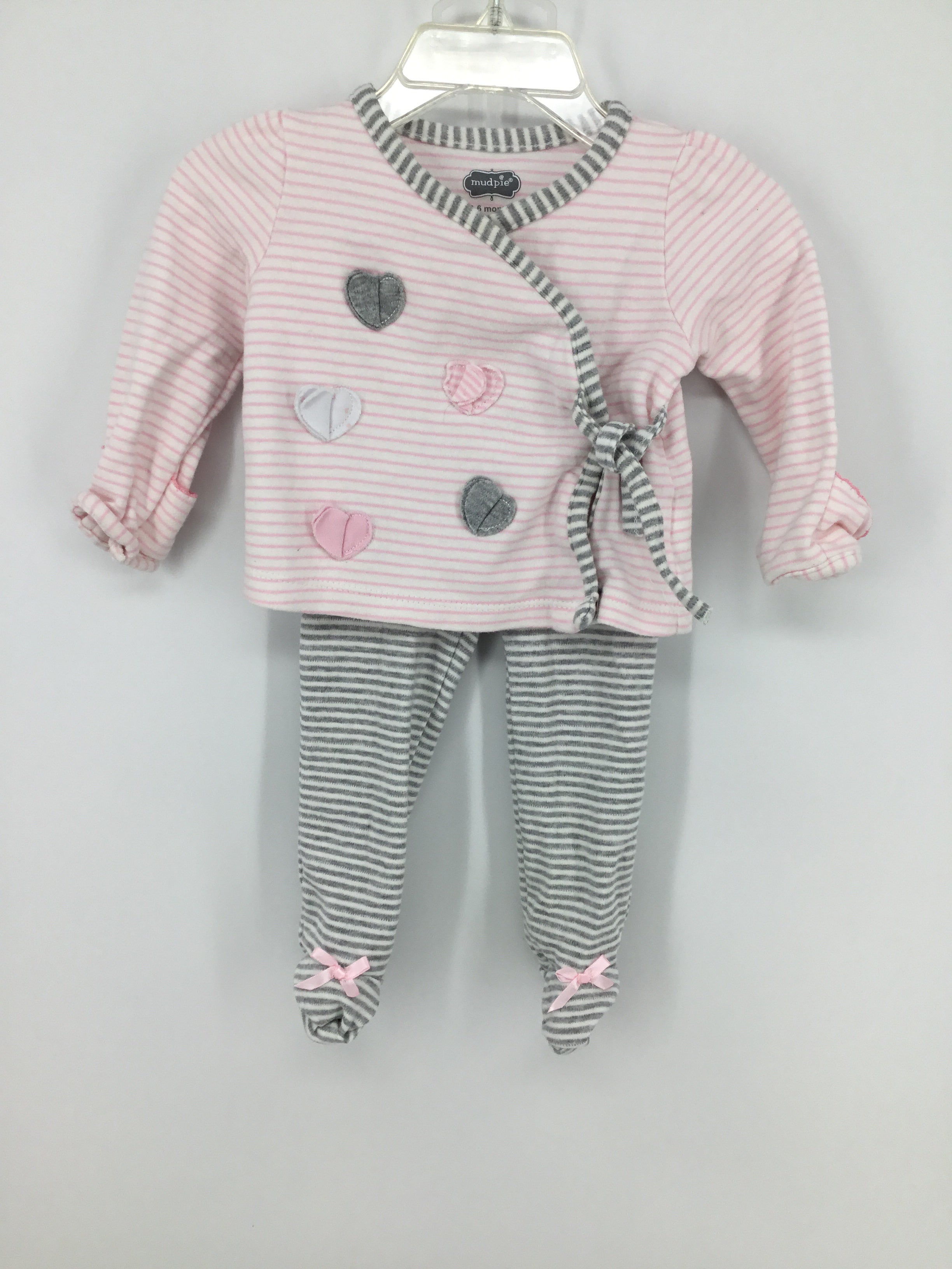 Mudpie Child Size 3-6 Months Pink Valentine's Day Outfit