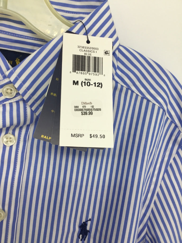 Ralph Lauren Child Size 10 Blue Stripe Shirt - boys