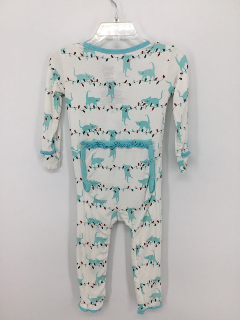 Kickee Pants Child Size 12 18 Months Blue Christmas Pajamas