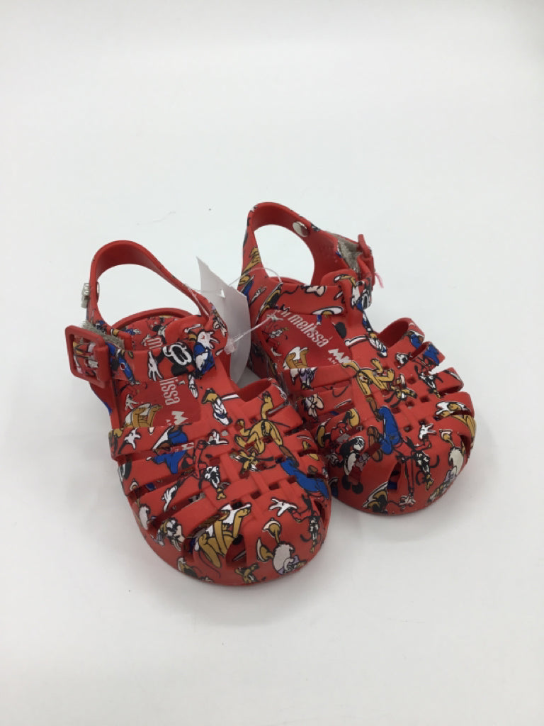 Mini Melissa/Disney Child Size 5 Toddler Red Sandals/Flip Flops