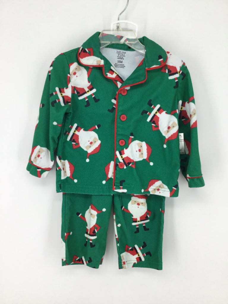 Just One You Made by Carters Child Size 18 Months Green Christmas Pajamas