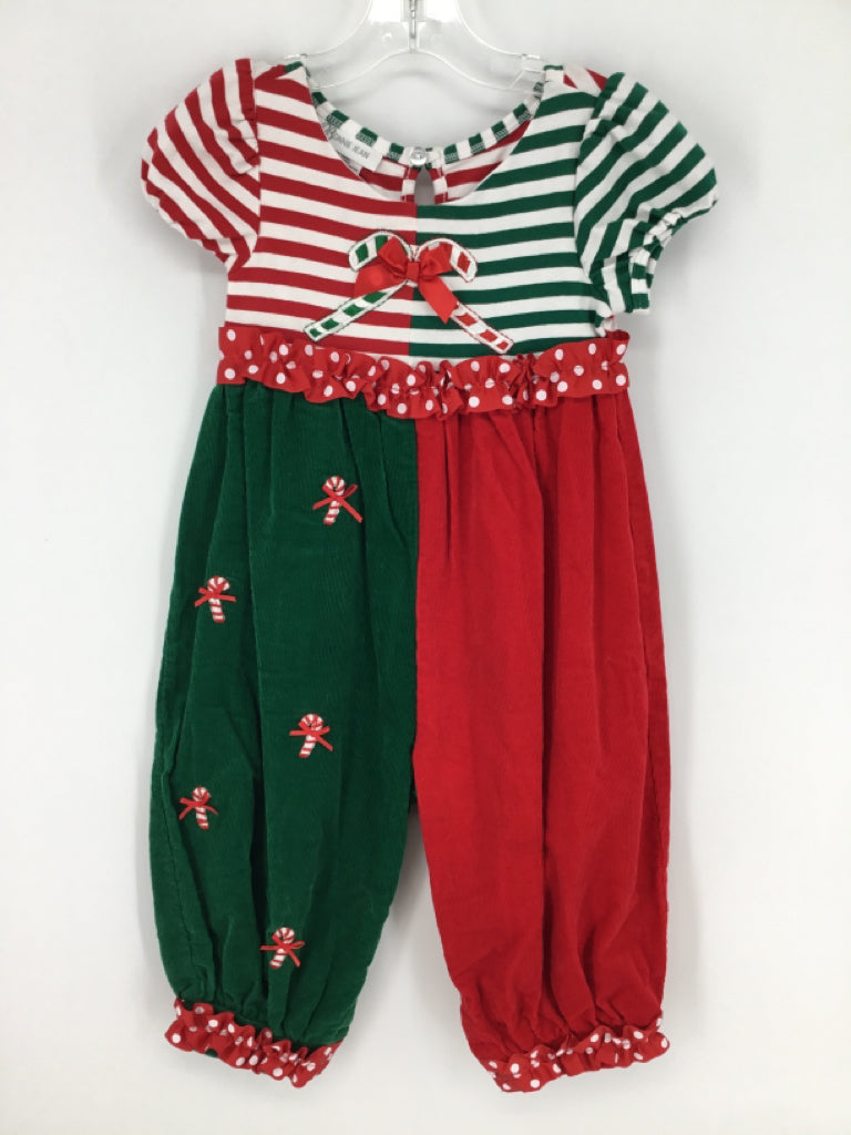 Bonnie Jean Child Size 2 Red Christmas Outfit