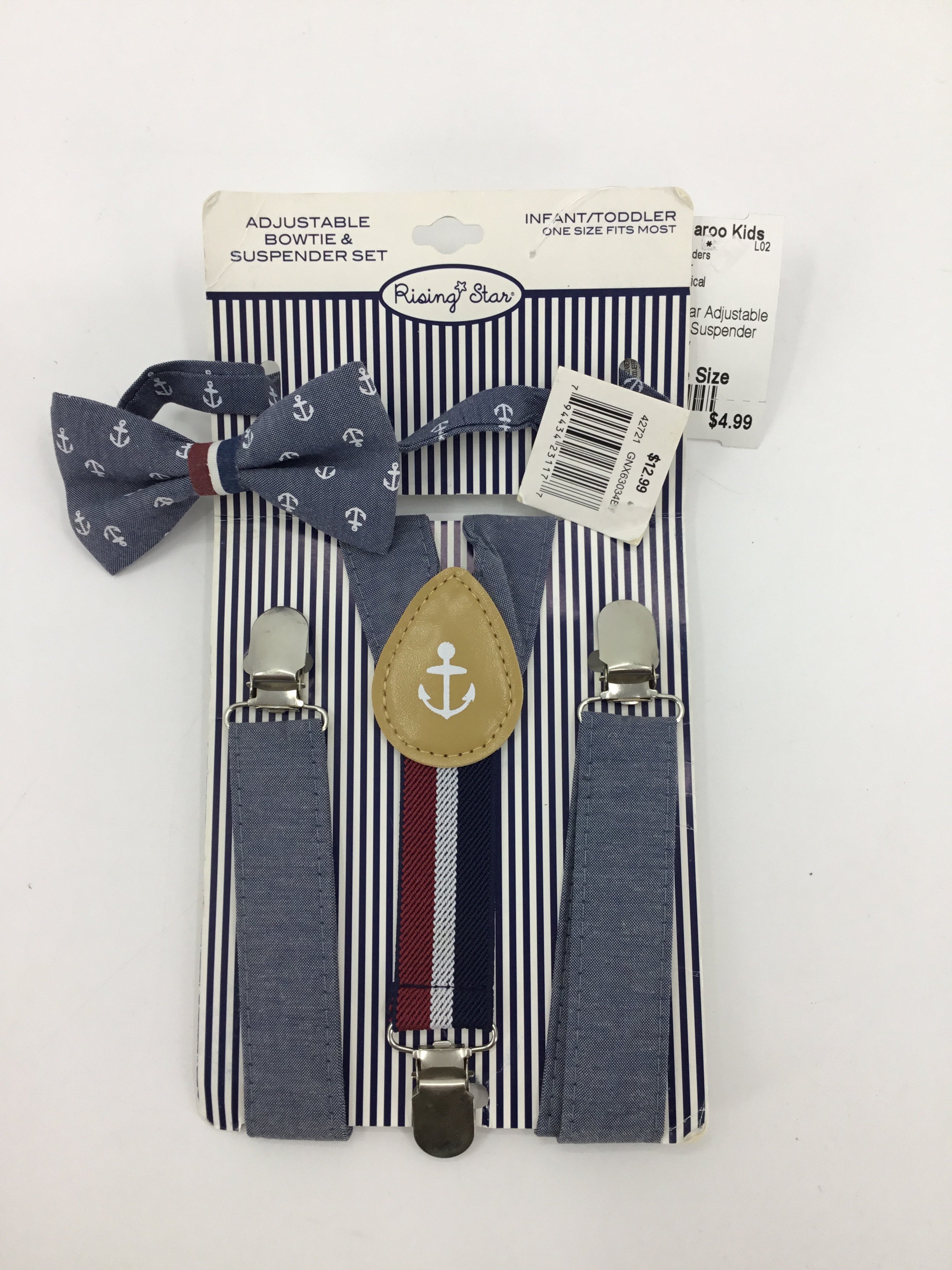 Rising Star Child Size One Size Navy Nautical Belt/Suspenders