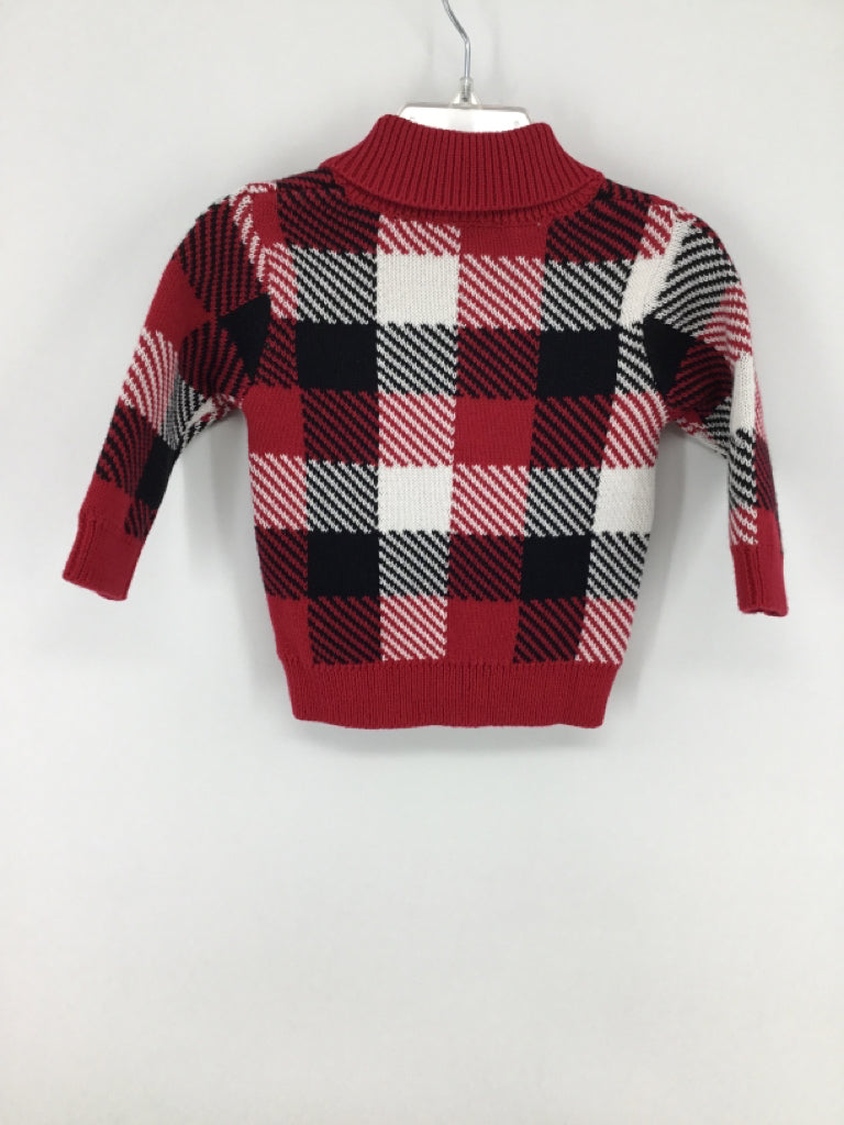 First Impressions Child Size 3-6 Months Red Checkered Sweater - boys