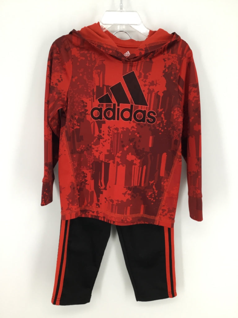 Adidas Child Size 24 Months Red Print Outfit - boys
