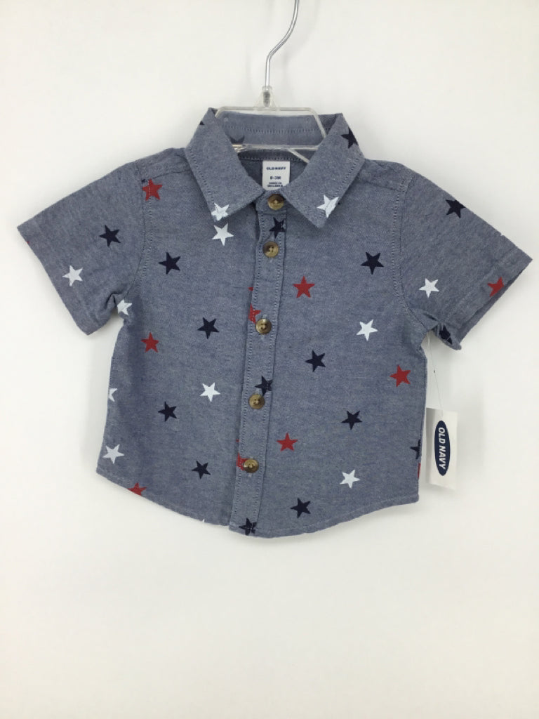 Old Navy Child Size 0-3 Months Blue Stars & Stripes Shirt