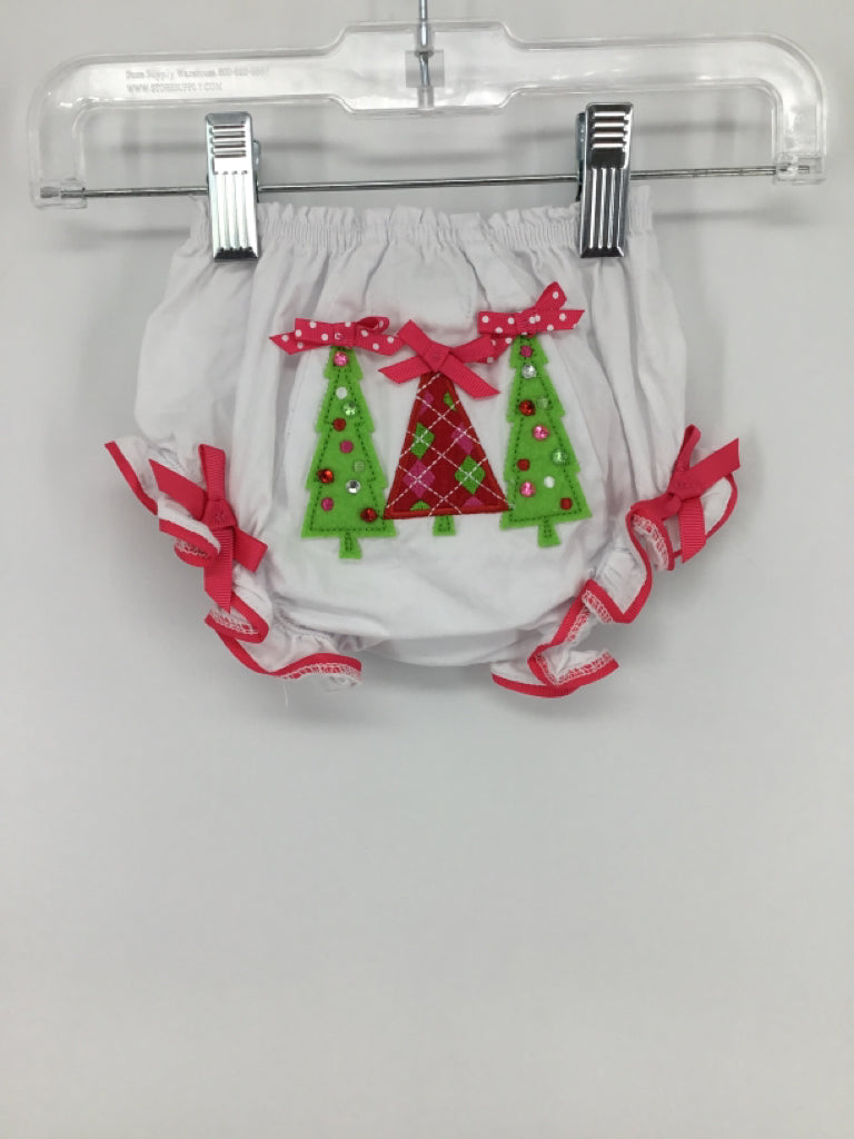 Mudpie Child Size 0-6 Months Pink Christmas Bloomers