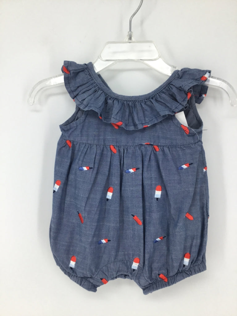 Cat & Jack Child Size Newborn Blue Stars & Stripes Outfit
