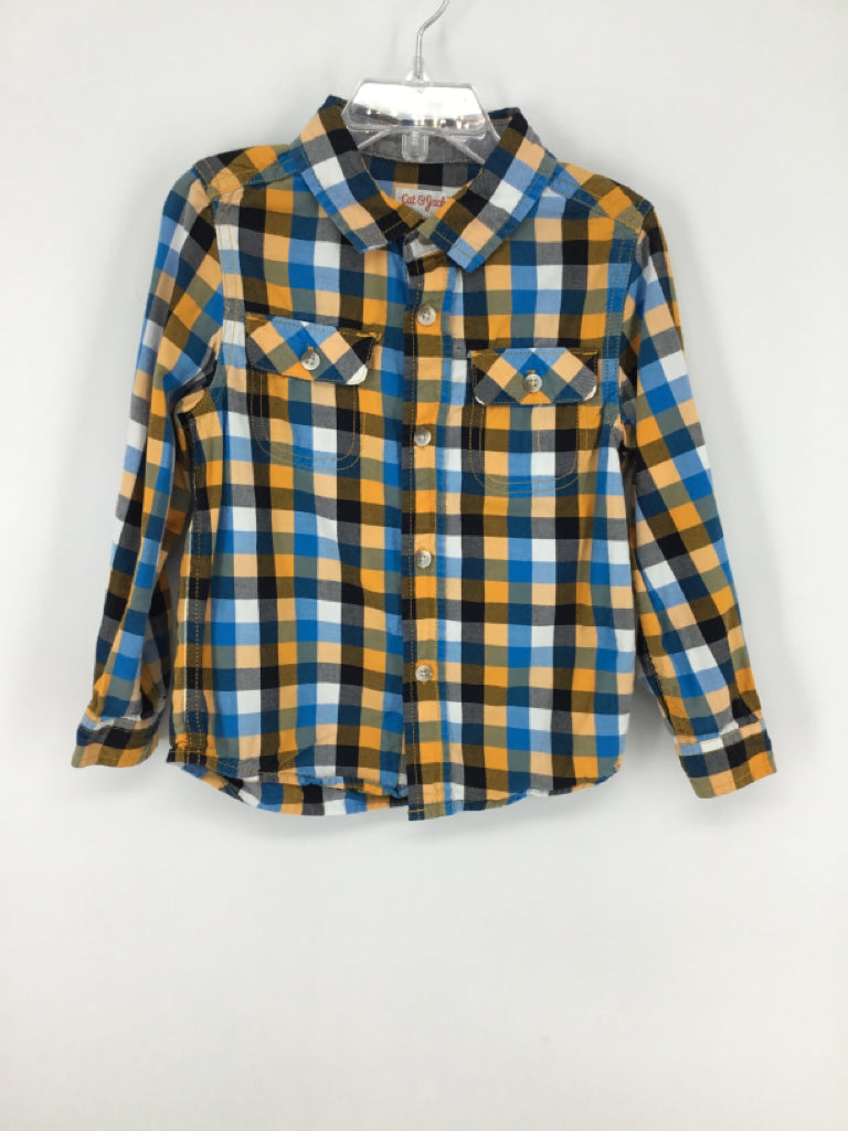 Cat & Jack Child Size 5 Multi-Color Checkered Shirt - boys