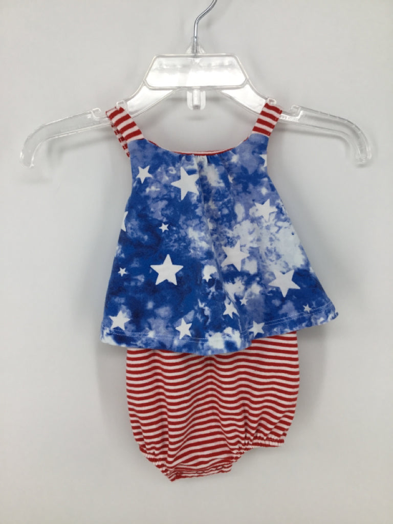 Cat & Jack Child Size 0-3 Months Red Stars & Stripes Outfit